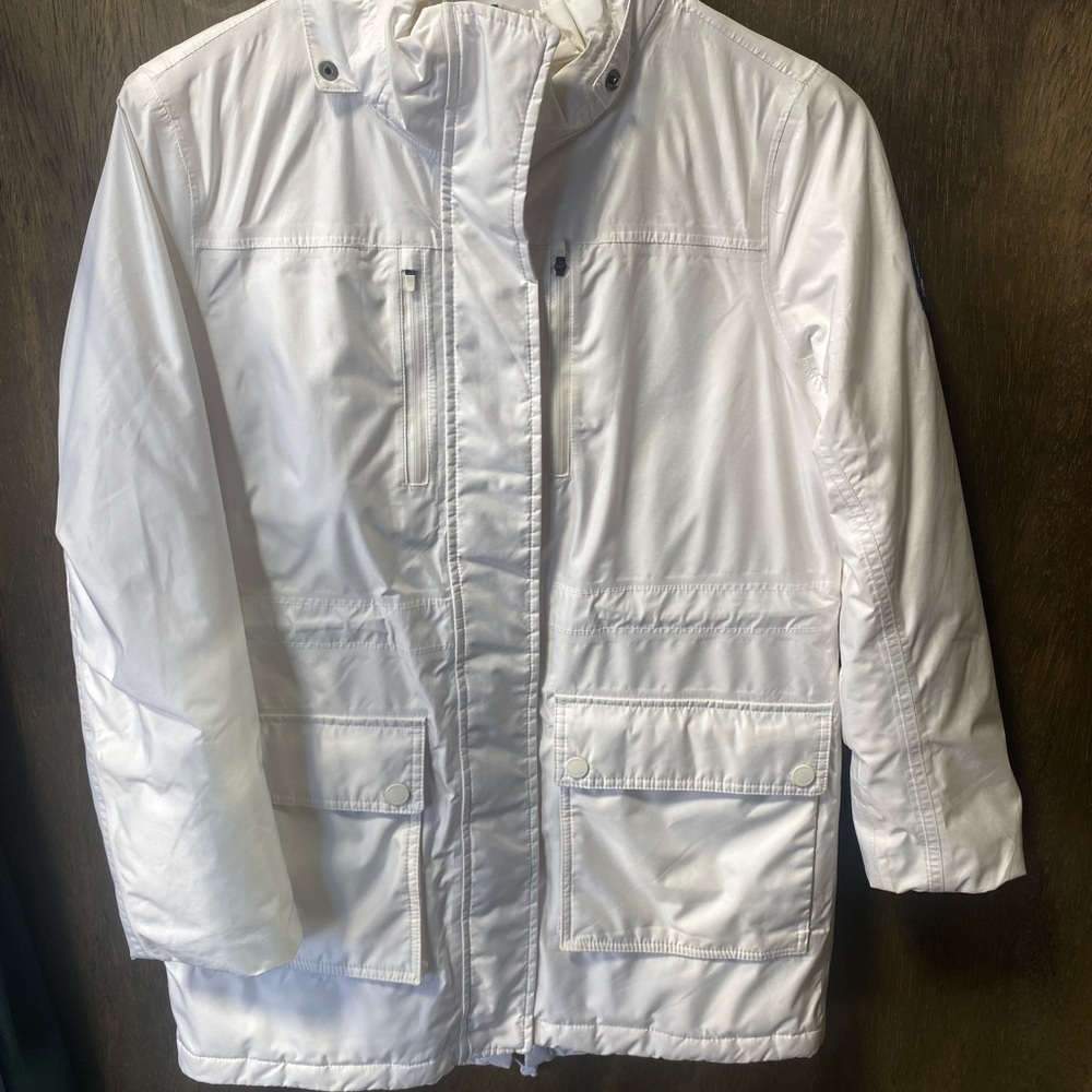Lands' End White Puffer Jacket